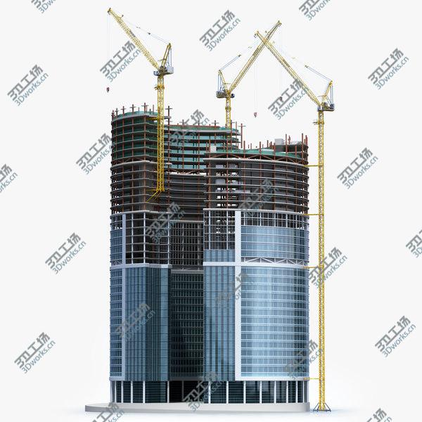 images/goods_img/20210312/3D Tower crane LIEBHERR 710 HC-L Litronic and Construction Skyscraper/1.jpg